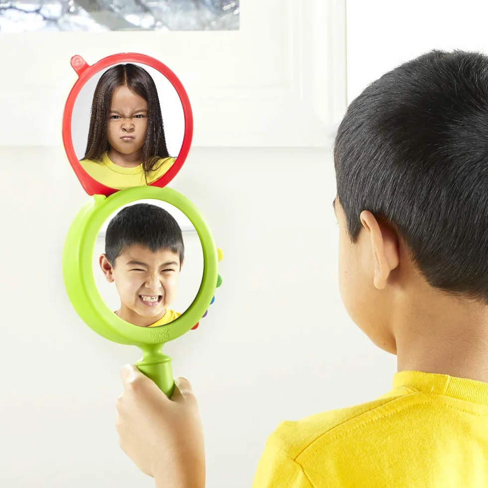 Learning Resources Miroir Éducatif 15 cm + Cartes Émotionnelles – Jeu Montessori Enfant 3 Ans+