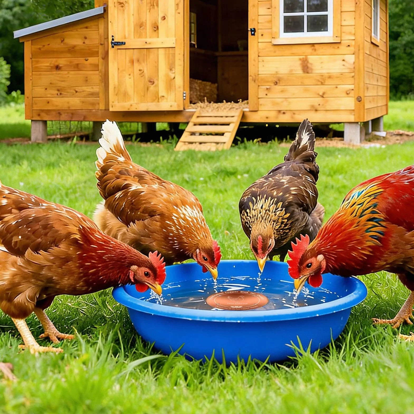 Bain d'oiseaux en cuivre 99,99 % cuivre 10,2 cm diamètre 0,6 mm épaisseur autonettoyant