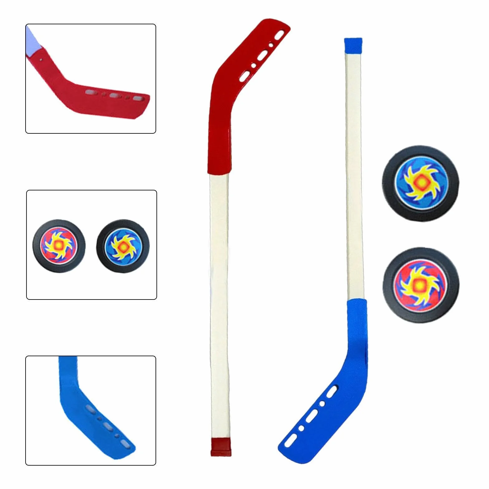 Crosse de Hockey sur Glace Bâtons de Hockey Ensemble avec Balle et Filet