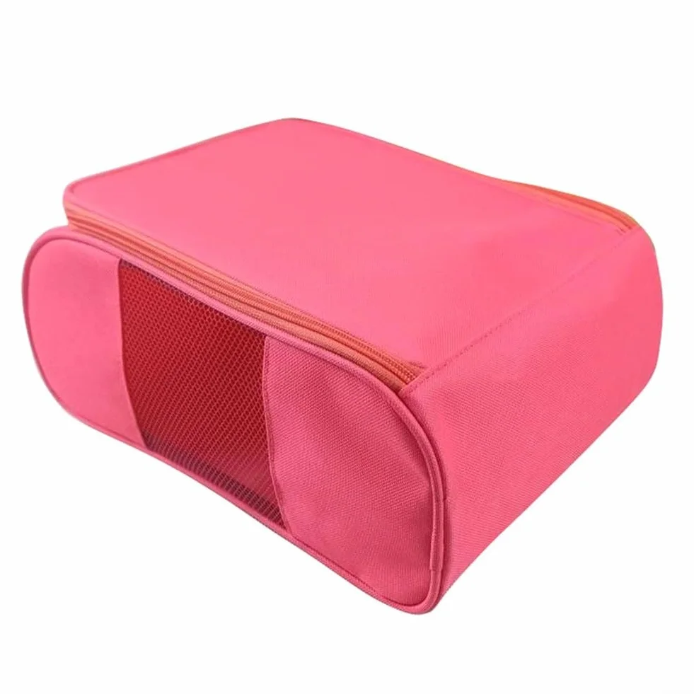Sac de transport de chaussures de golf en polyester rose