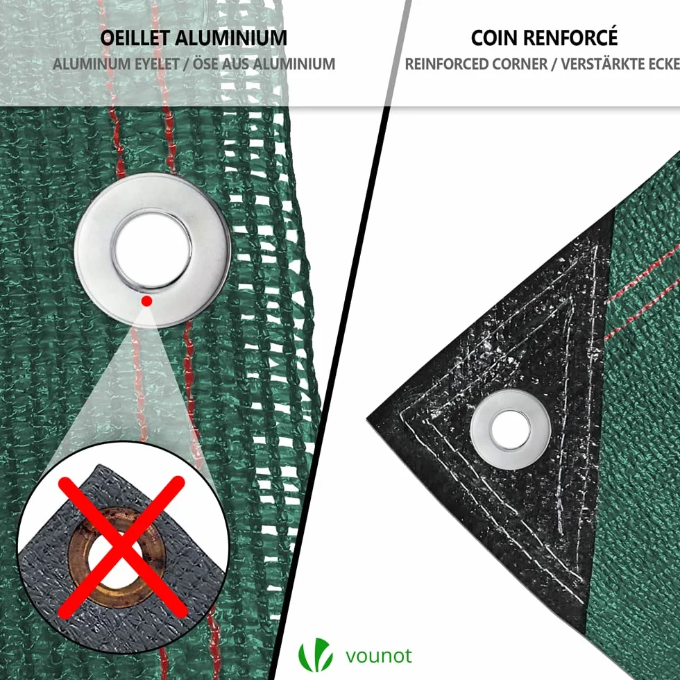 Brise Vue Occultant HDPE 230g/m² Protection UV Résistant Déchirures Vent Jardin Balcon 1.5x10m Vert