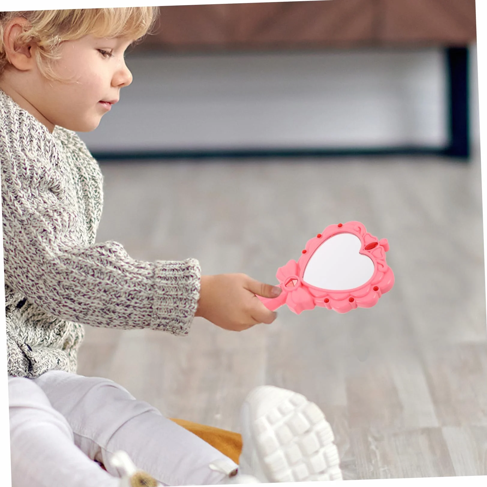 Miroir Magique en Plastique Rose Lumineux Jouet de Fête pour Enfants
