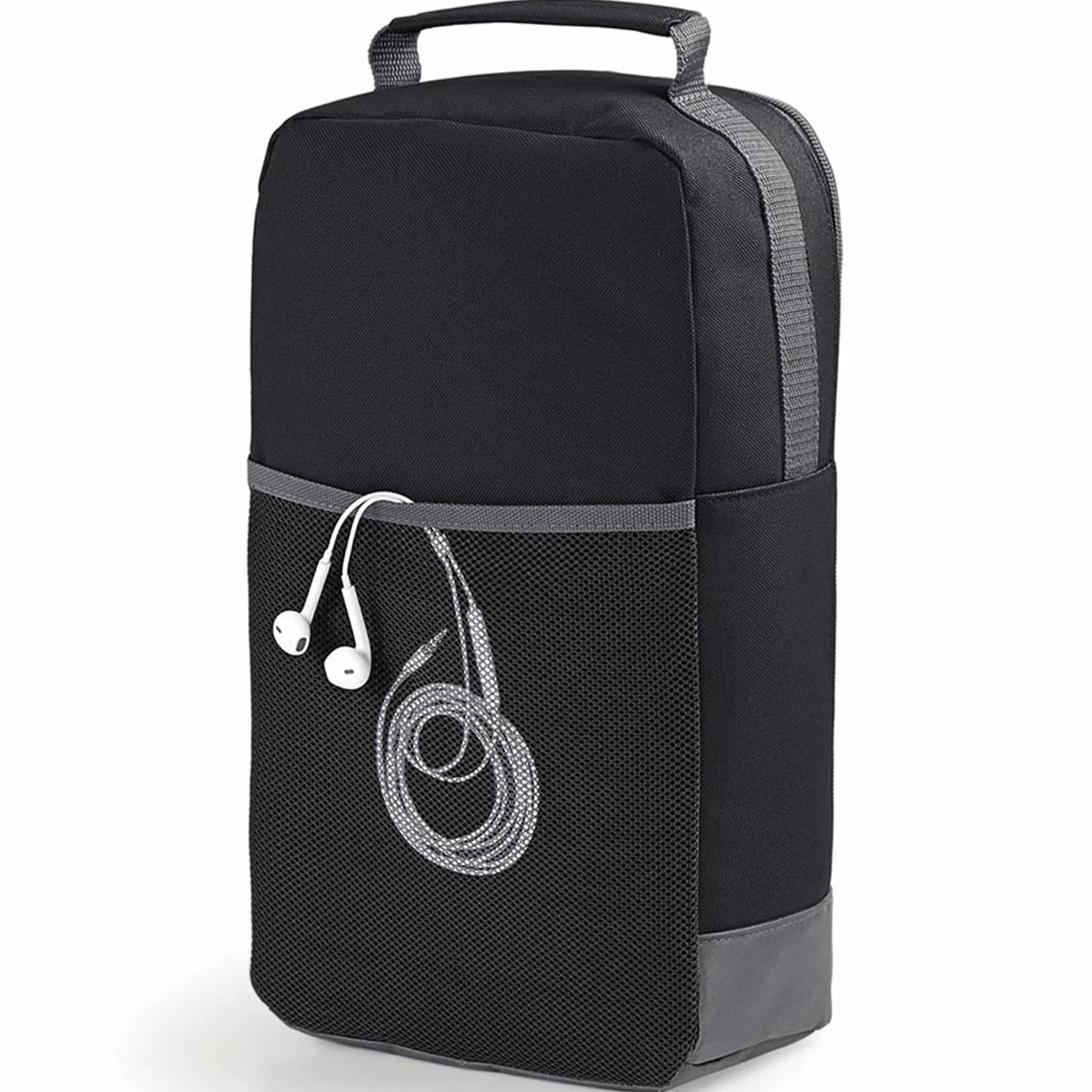 Sac à chaussures de golf brodé monogrammé Noir 35x19x12cm