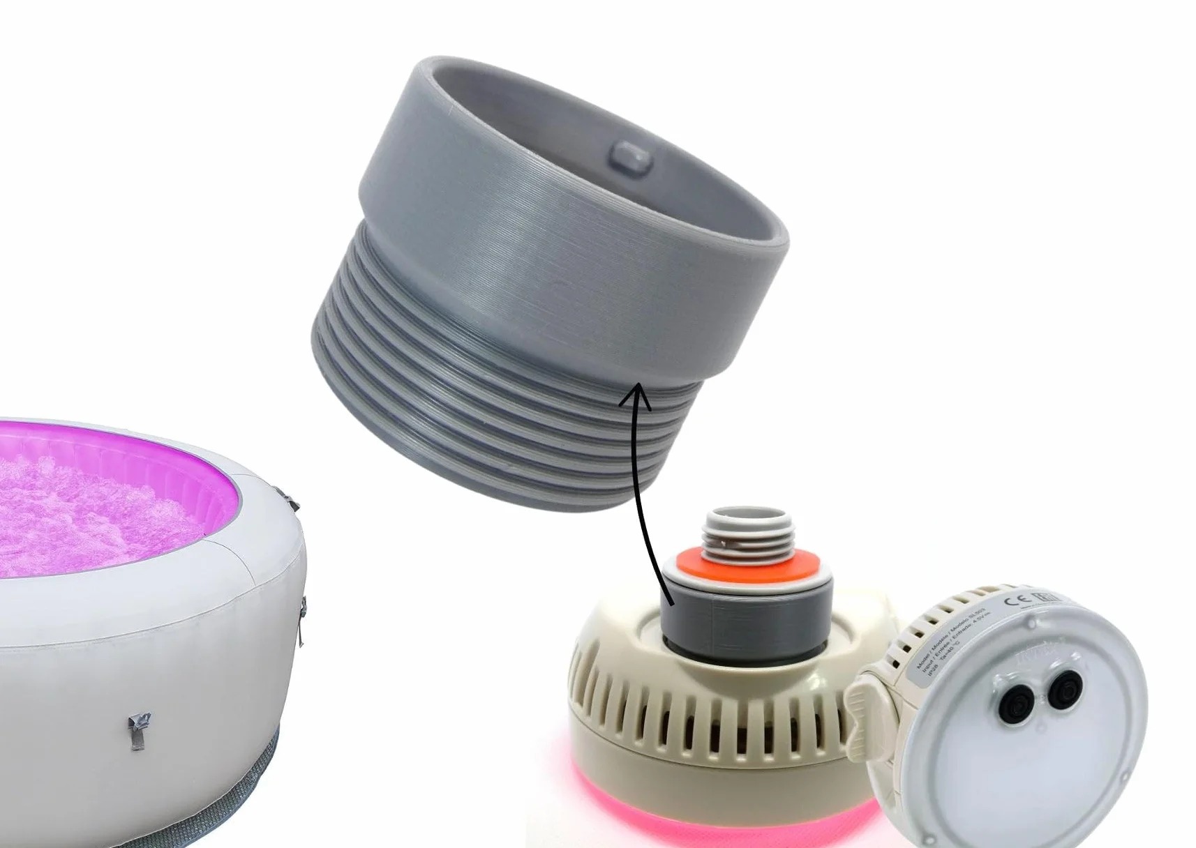 Adaptateur Lumière LED Compatible Bestway Lay Z Spa Coleman Gonflable Hot Tub