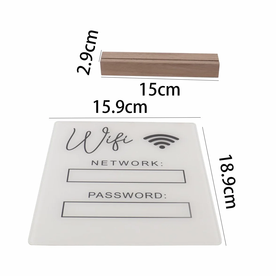 Tableau blanc mot de passe Wi-Fi acrylique noir décoration table maison bureau