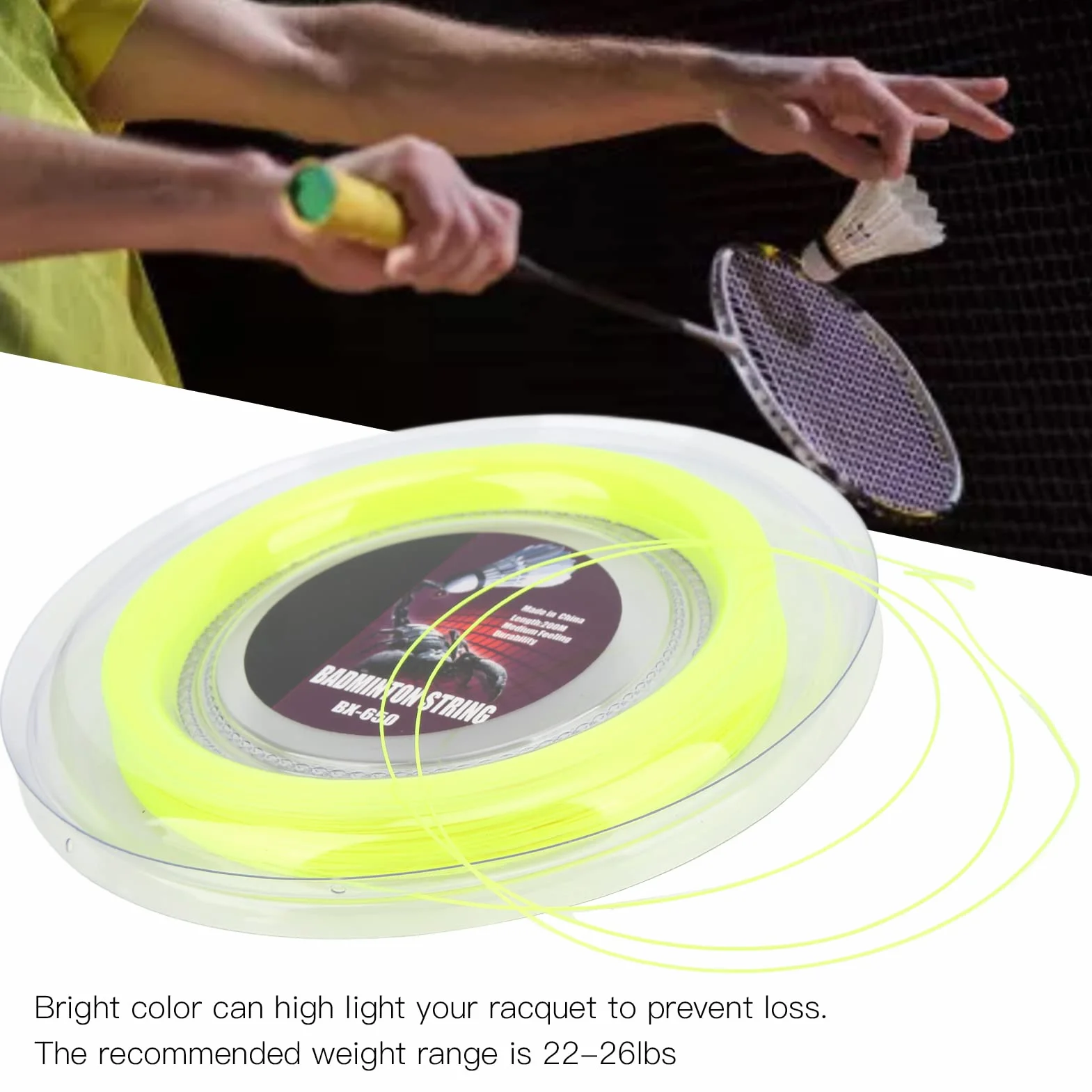 Corde De Raquette De Badminton Fil De Remplacement De Fil De Ligne De Raquette De Tennis Professionnel 0,72 Mm 200 M Bobine De Fil De Raquette pour Entraînement Quotidien Amateur