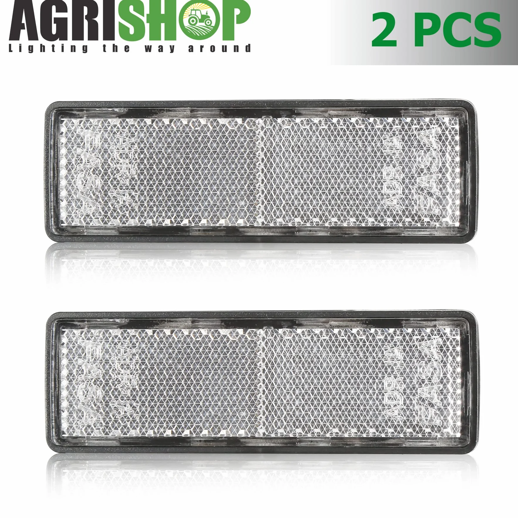 2X Catadioptre Blanc Rectangulaire Adhesif Catadioptre pour Vehicule Réflecteur Remorque Signalisation
