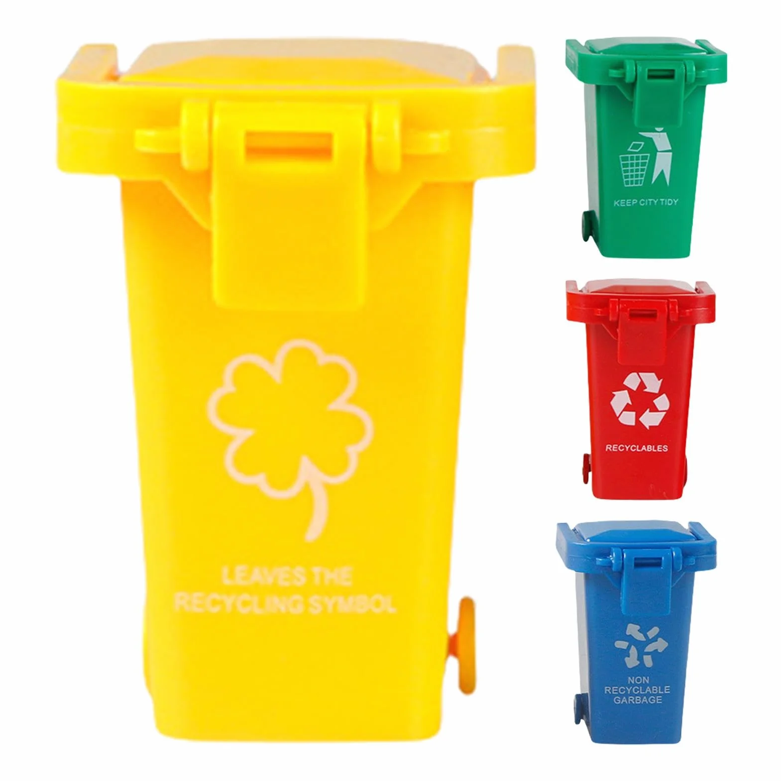 Corbeille de Recyclage Bureau 4 Pièces Poubelle Tri Déchets