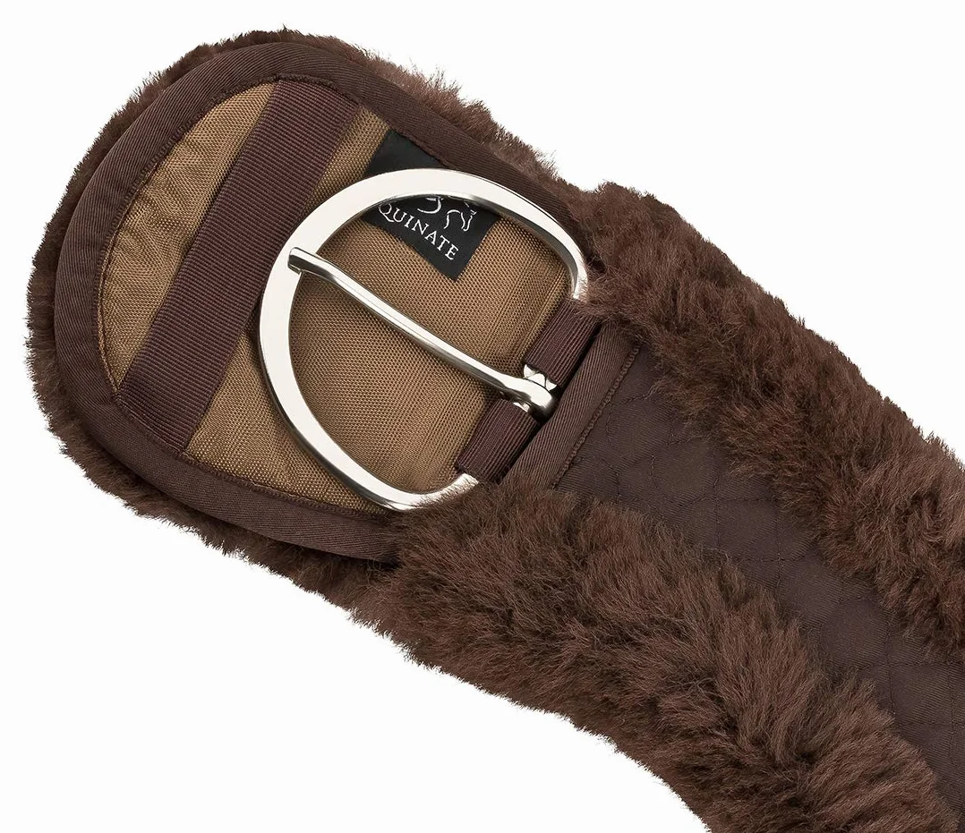 Equinate Western Sangle de selle anatomique en peau d'agneau véritable Marron 90 cm