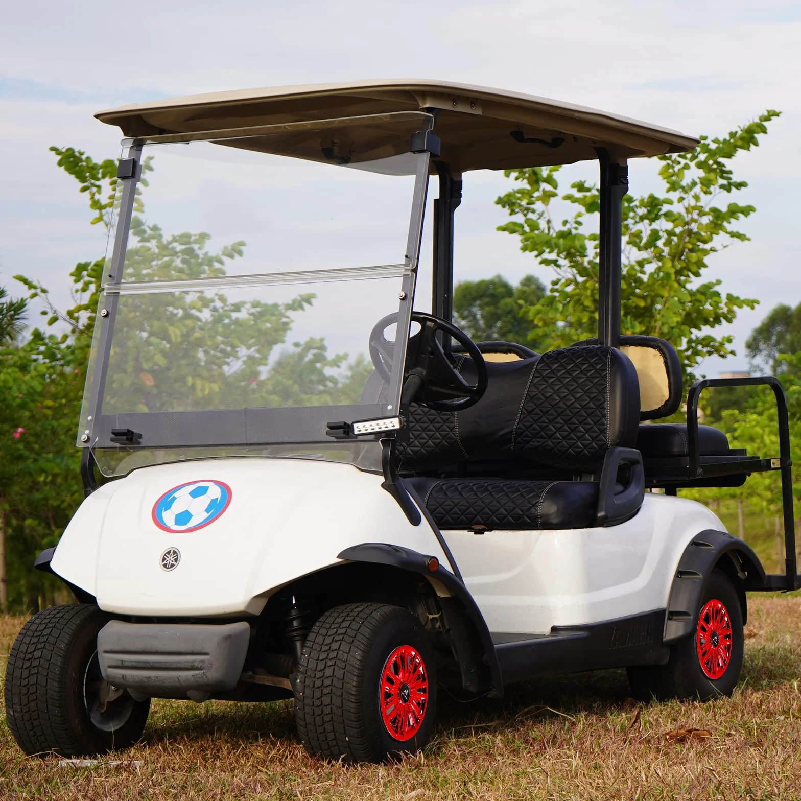 Lot de 4 enjoliveurs de chariot de golf 8" pour EZGO Club Auto Yamaha, plastique ABS rouge