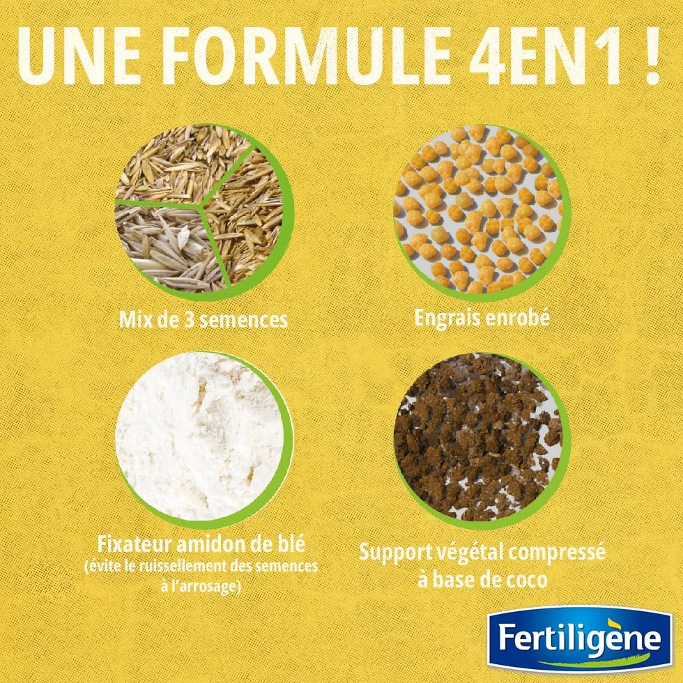 FERTILIGÈNE Patch Magic Rénovateur de Pelouse 3,6kg – Formule 4-en-1 – Pour 16 m²