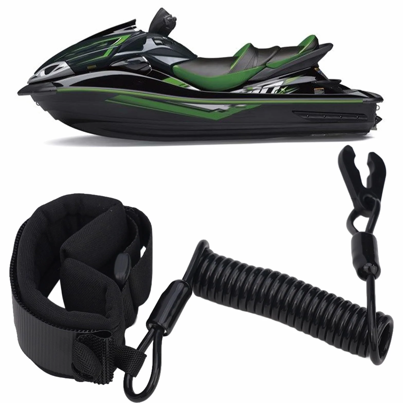 Lanière de sécurité pour jet ski JT900 JT1100 solide en polyuréthane avec design flottant et protection en caoutchouc