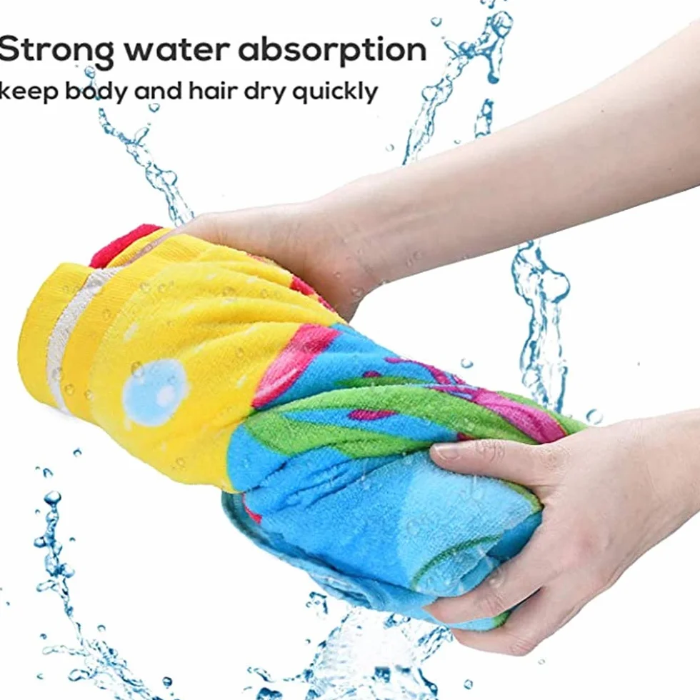 Surwin Poncho Peignoir de Surf Serviette de Surf mer Microfibre Sport, Adulte Enfant Unisexe Sports pour Les Sports Nautiques et Le Surf sur la Plage Piscine