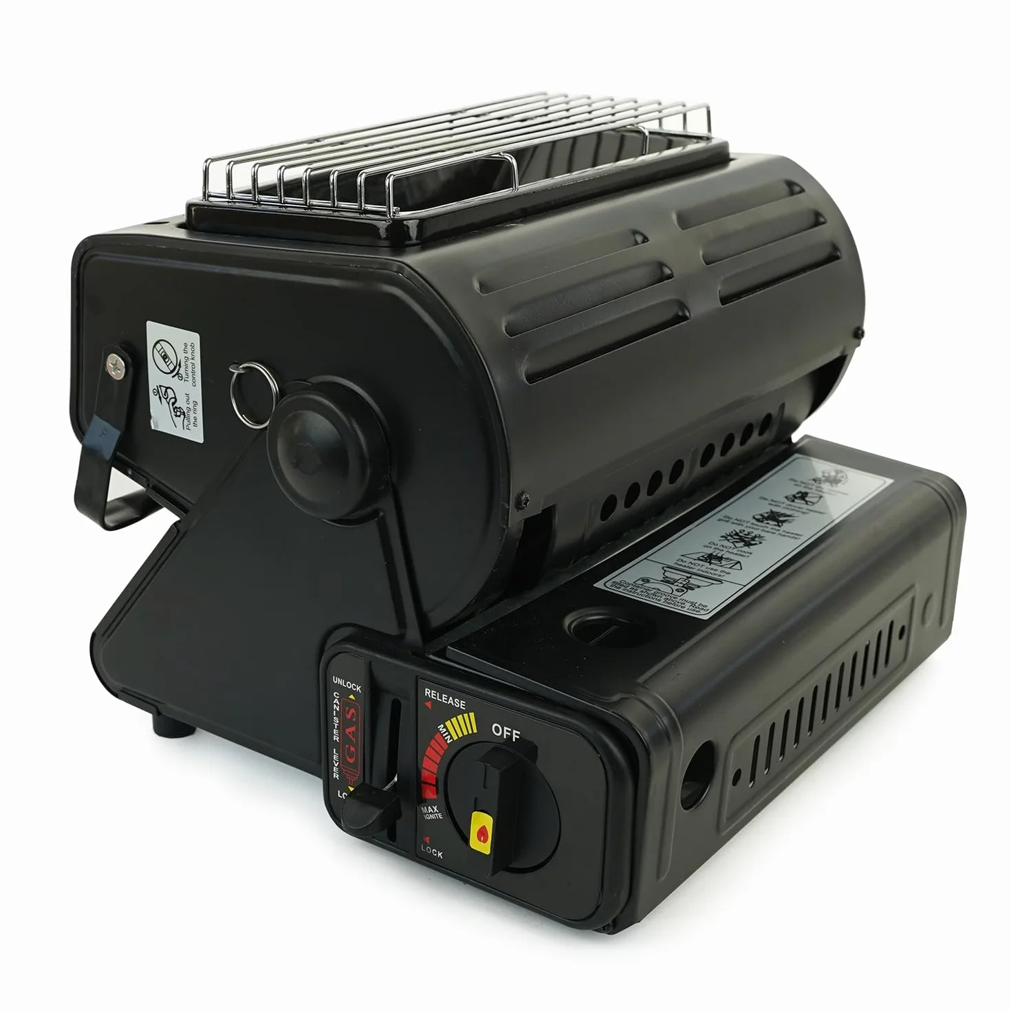 Chauffage à gaz portable réglable avec 4 cartouches de gaz pour terrasse