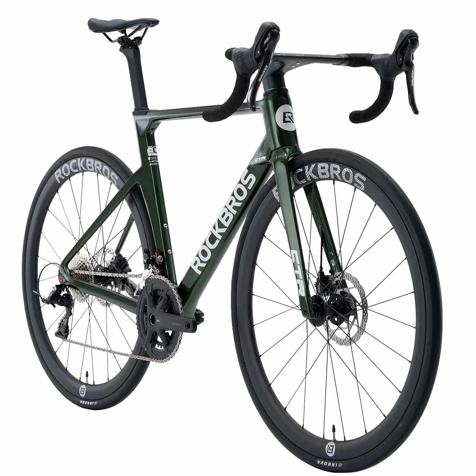 ROCKBROS CTR 2.0 Vélo de Route Cadre Carbone T700 700C 2x12 Vitesses Freins à Disque Hydrauliques Roues Carbone 40mm