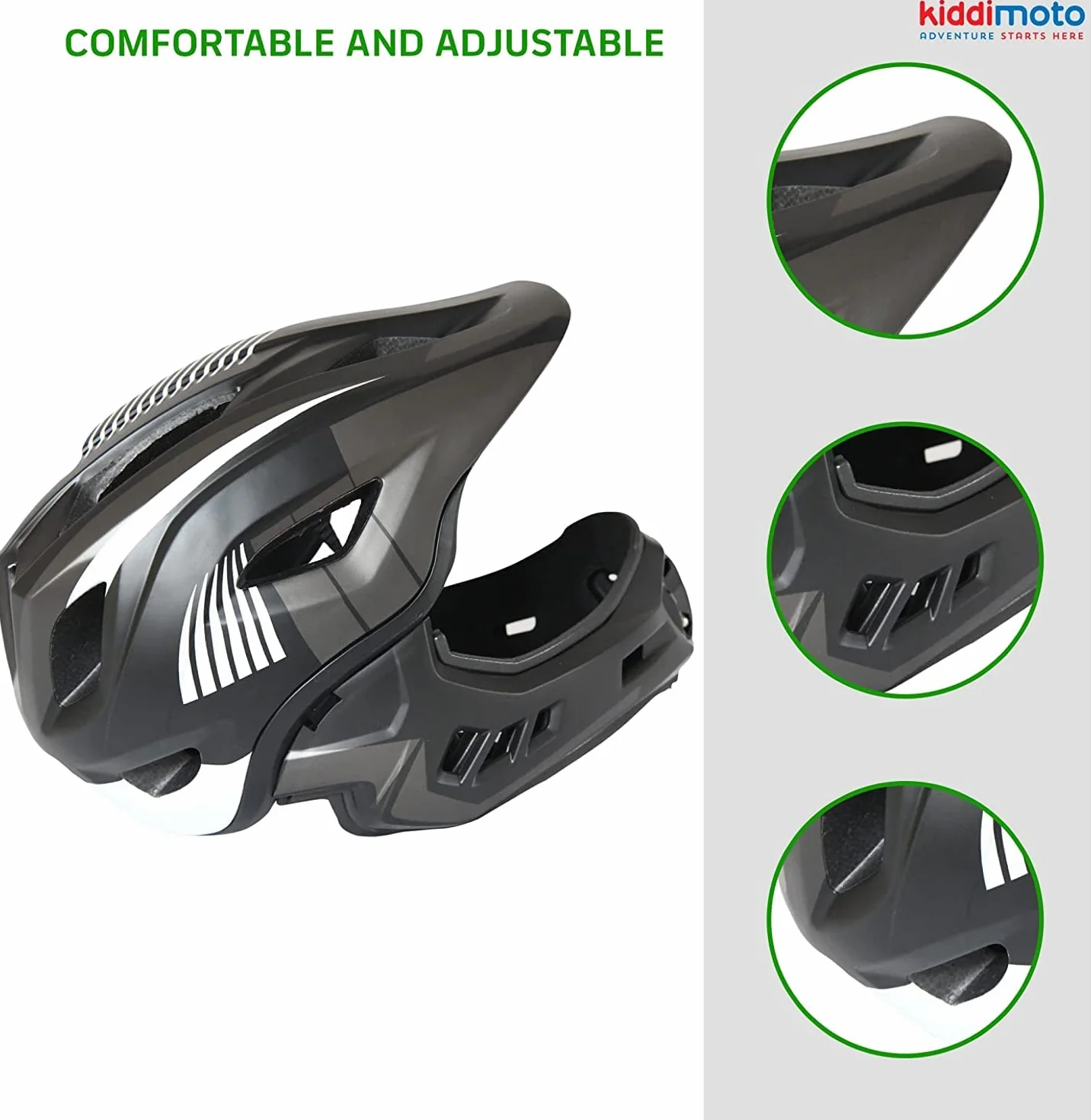 KIDDIMOTO Casque vélo intégral Noir S Plastique KMHFF05S
