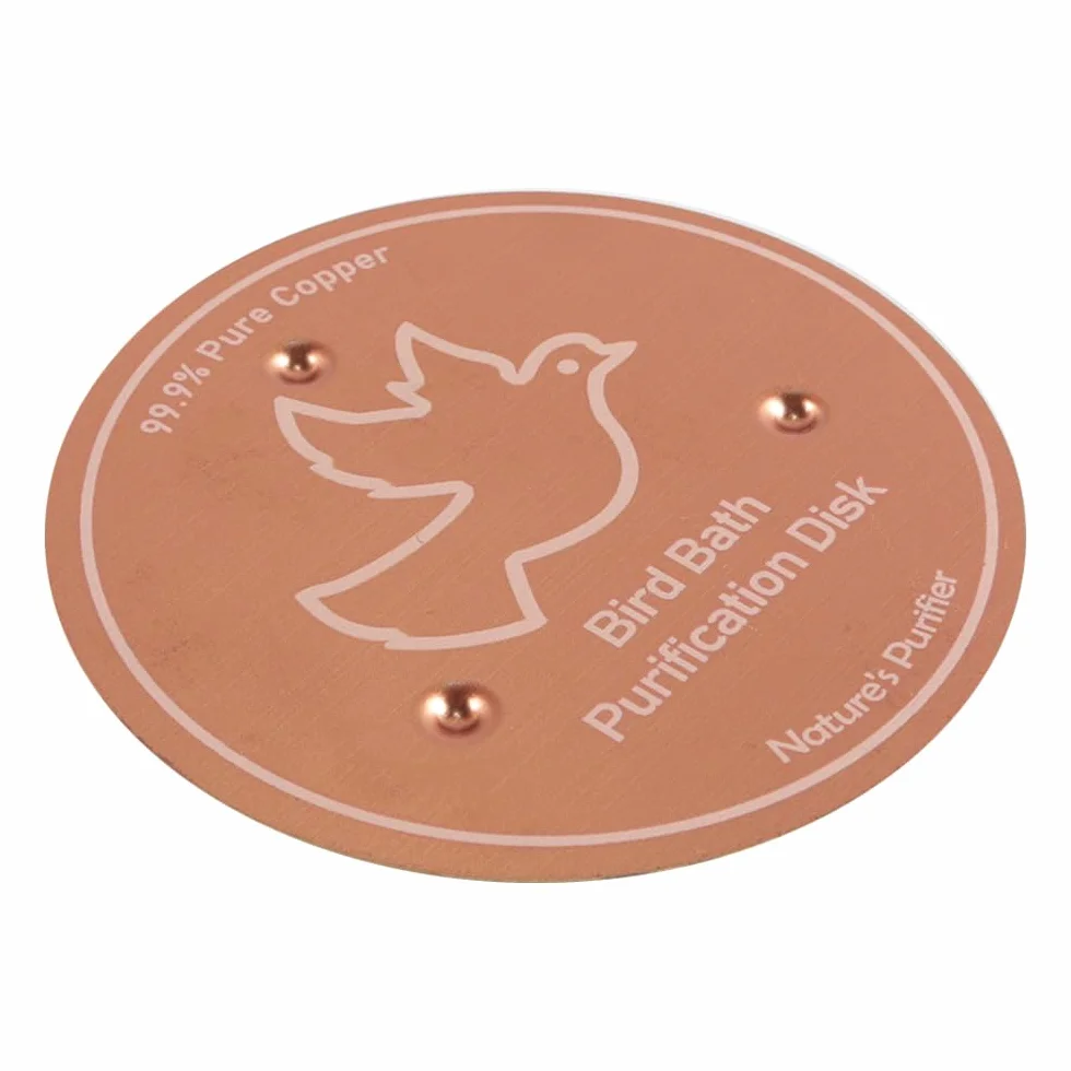 Disque en cuivre pur 99,99% pour bain d'oiseaux diamètre 100 mm