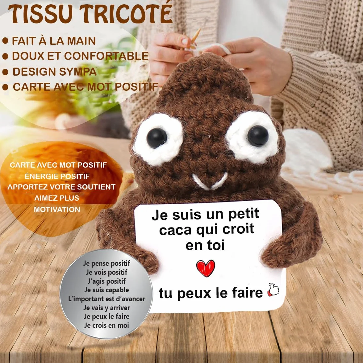 Patate Tricotée avec Message Positif - Cadeau Original Anniversaire Femme Homme
