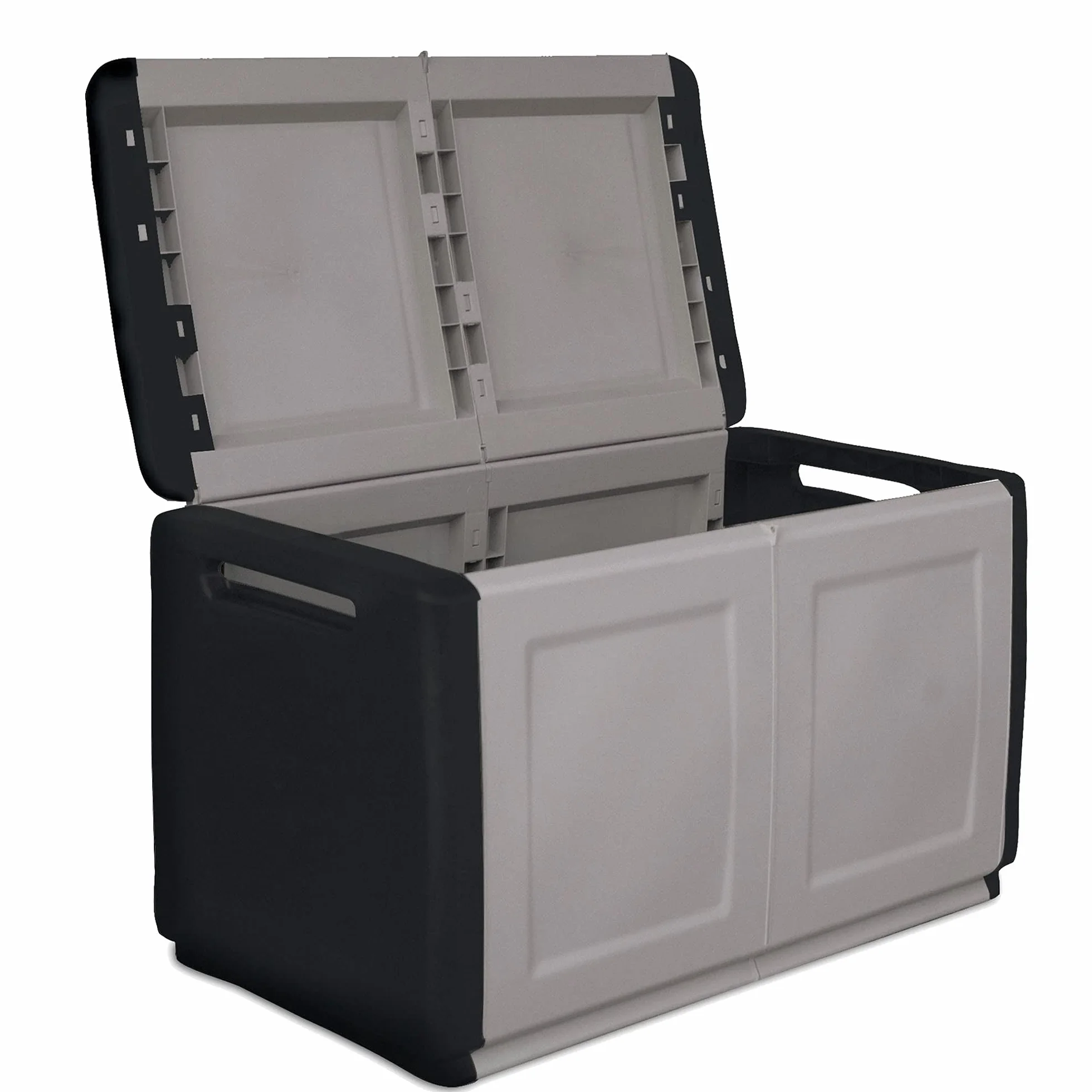 Coffre de rangement 230L Gris Noir 96x53xH57cm Jardin Extérieur
