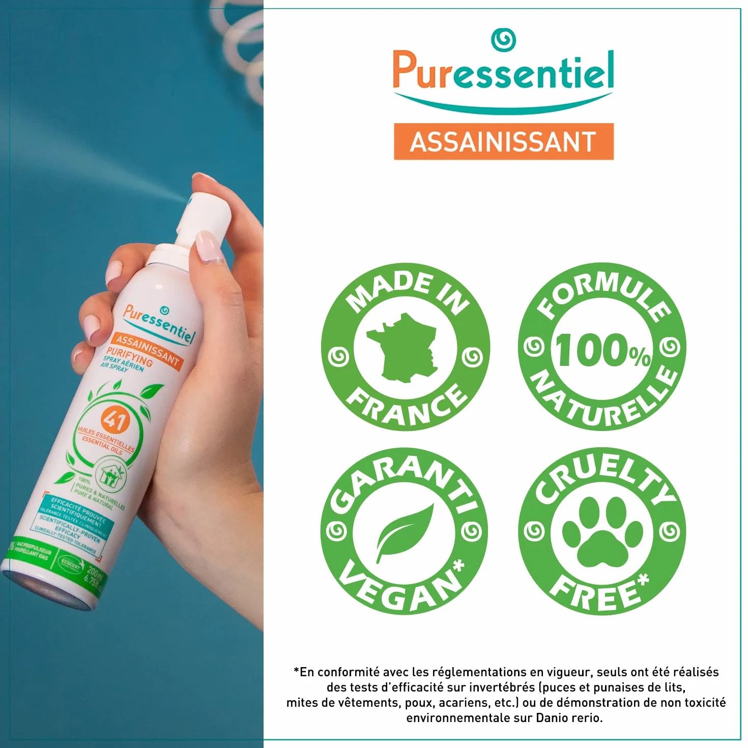 Puressentiel Spray Aérien aux 41 Huiles Essentielles 100% Pures et Naturelles 200 ml
