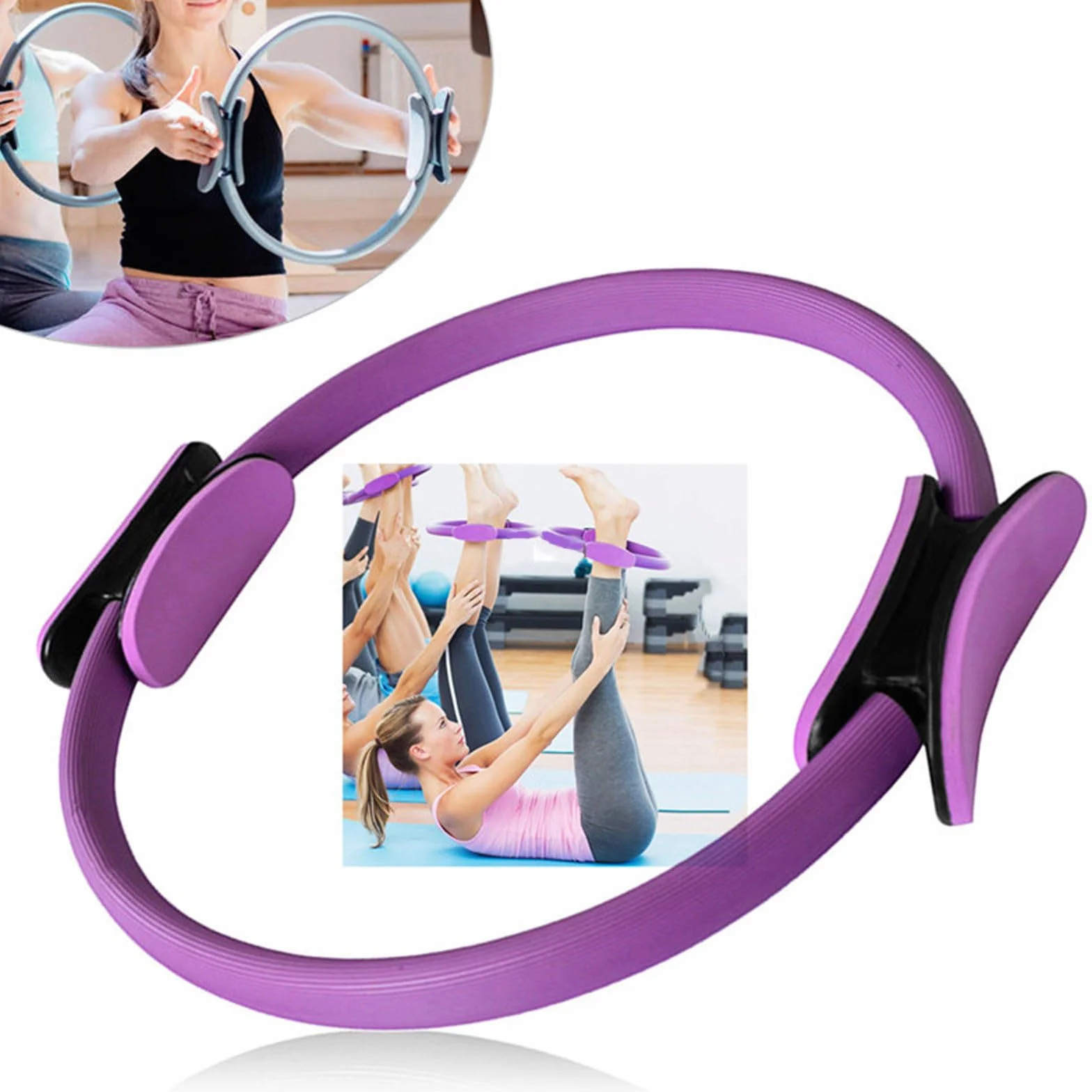 Set de Pilates et de Yoga 6 pièces - Kit Maison avec Bandes de résistance, Anneaux pour Jambes, Bras et Cuisses