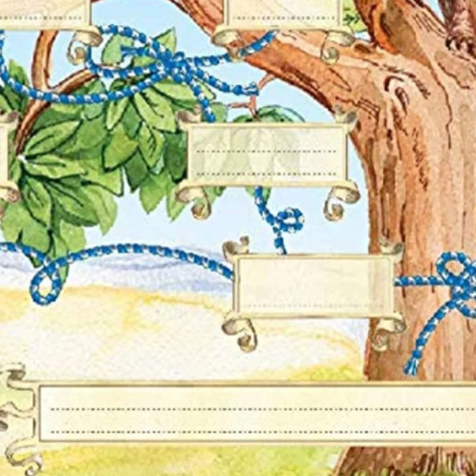 Tableau d'arbre généalogique à remplir, affiche familiale vierge, décoration murale