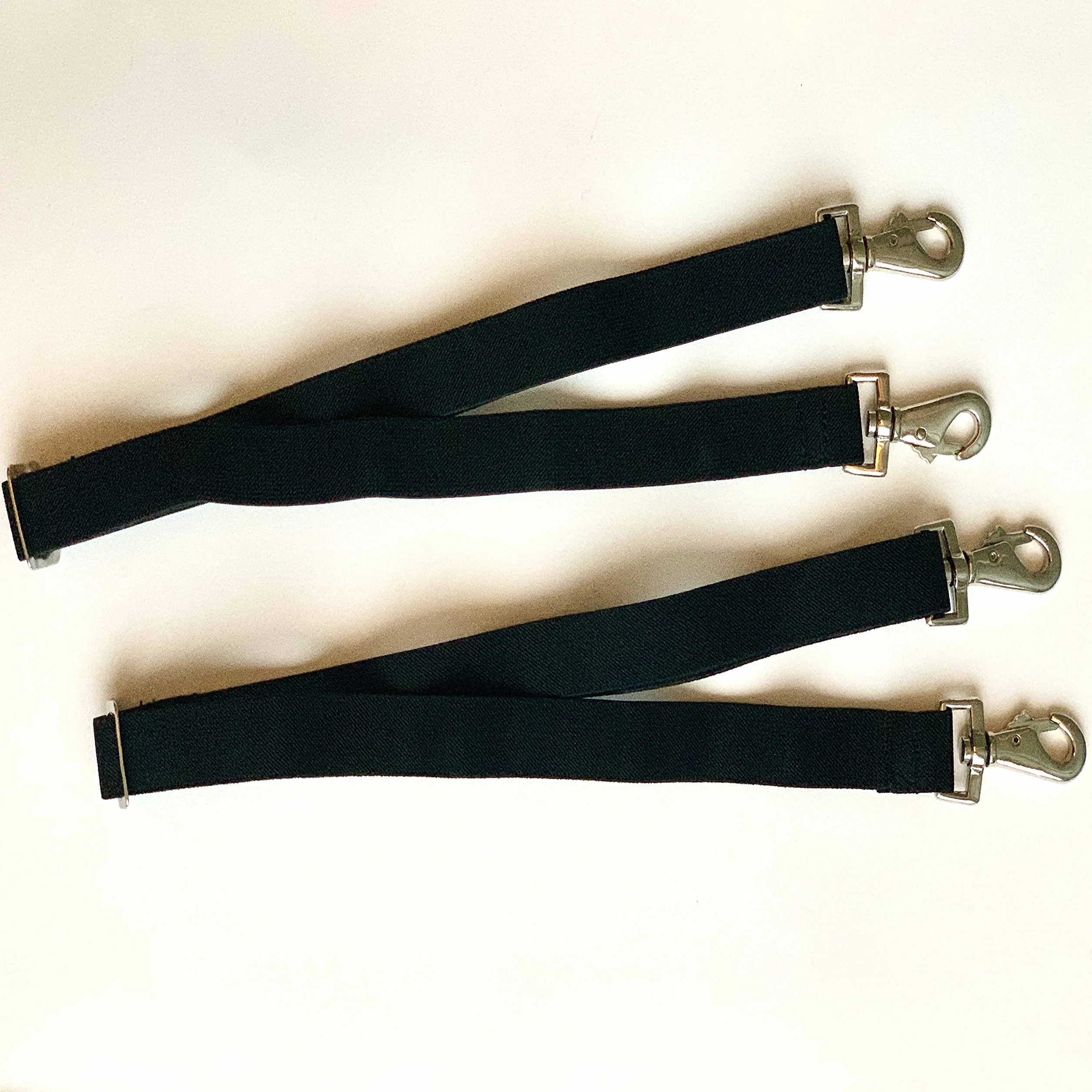 Majestic Ally Sangle de Jambe élastique de Remplacement pour Couverture de Cheval, Longueur réglable, avec Doubles Boutons-Pression pivotants, Noir, Paquet de 2