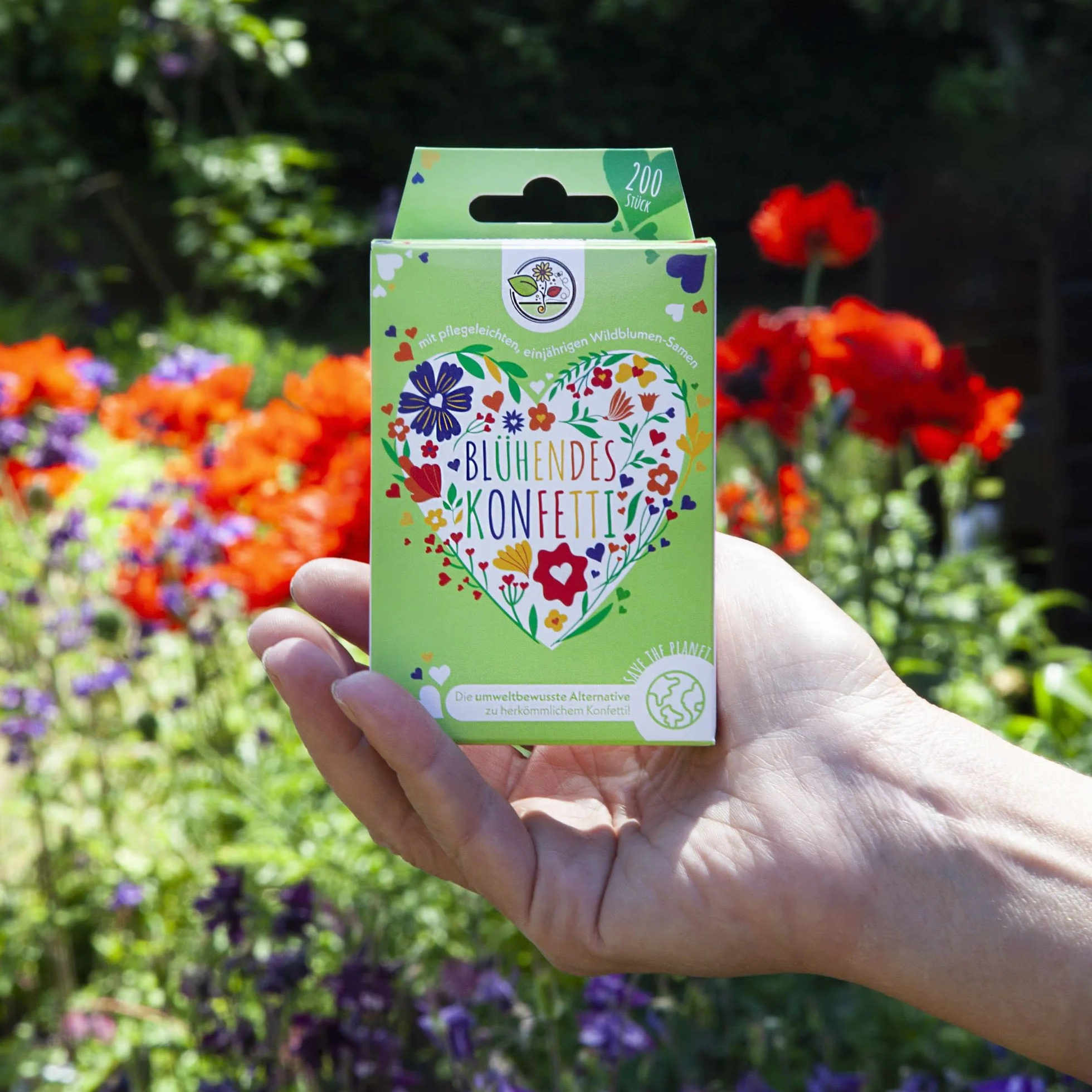 Confettis de graines fleuries pour fleurs sauvages multicolores - 100% biodégradable (200 pièces)
