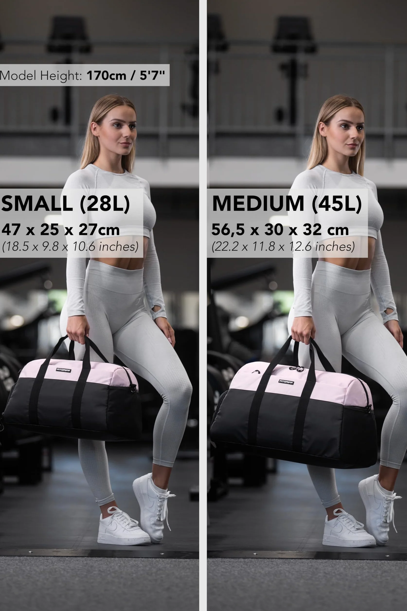Fitgriff® Sac de Sport Homme Femme V2 avec Compartiments Chaussures et Humide pour Gym Fitness Voyage