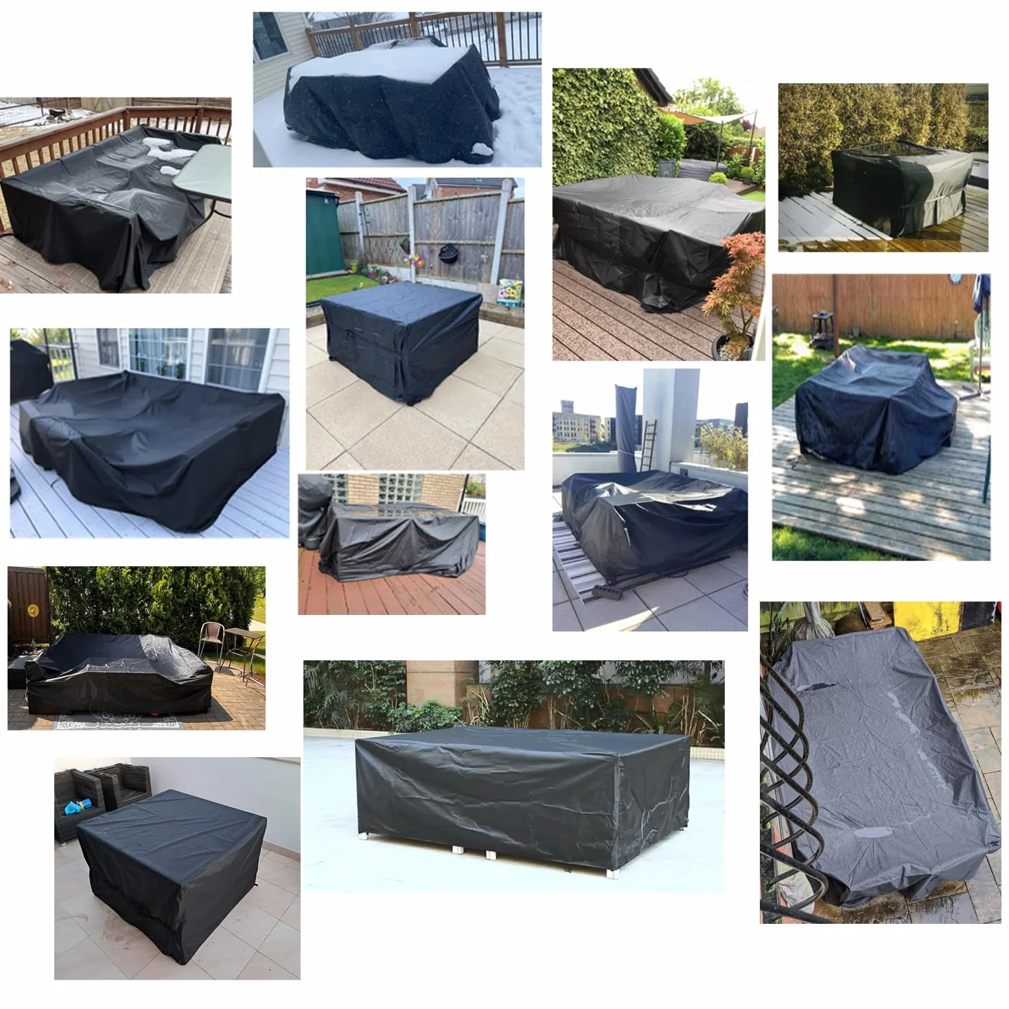 SIRUITON Housse Salon de Jardin 250x250x90cm Oxford 520D Imperméable Anti-UV Protection Toute Saison
