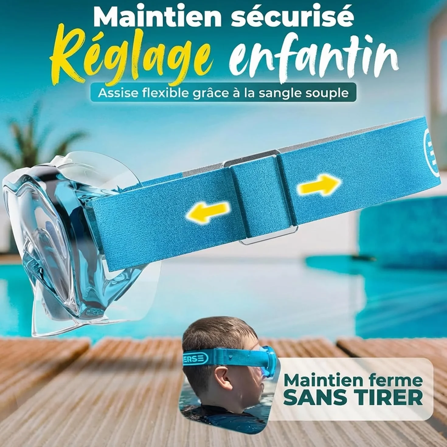 KIDVERSE Lunette Piscine Enfant Protection UV Anti-buée Étanche Confortable