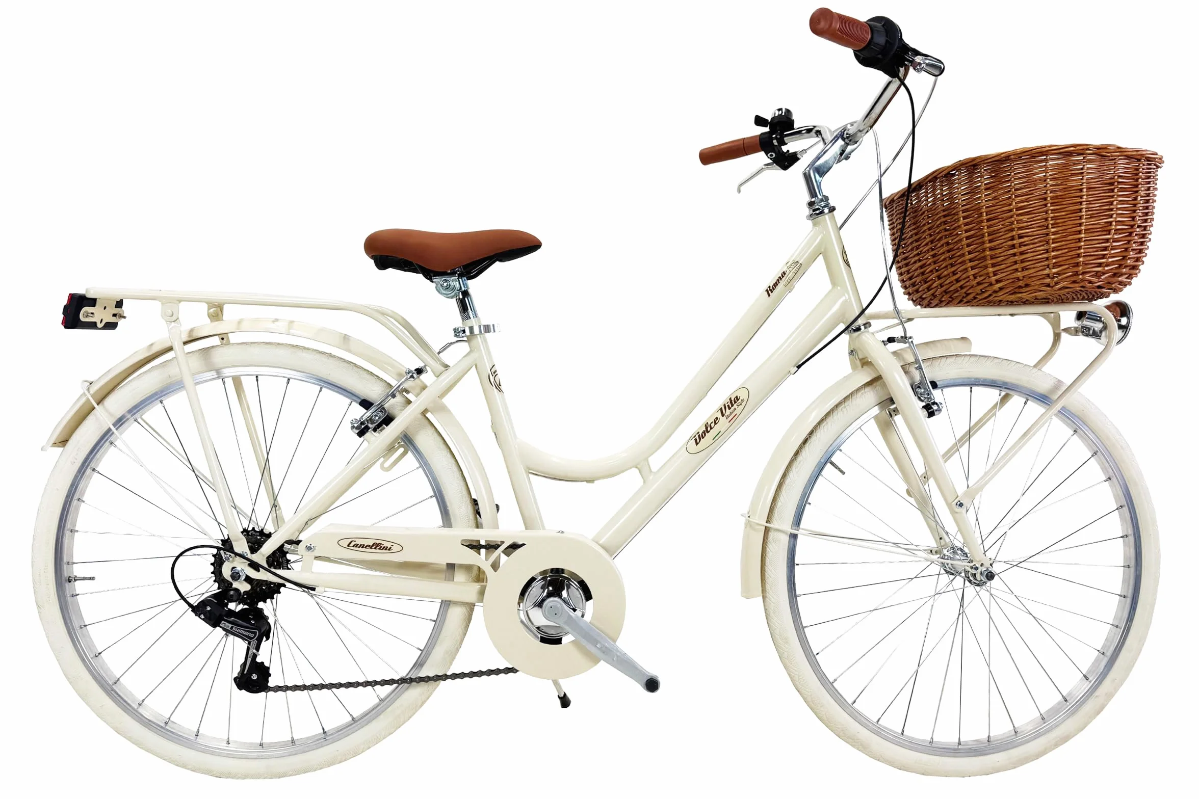 Vélo de ville citybike ctb vintage rétro doux taille by canellini avec changement 6 vitesse rome 26