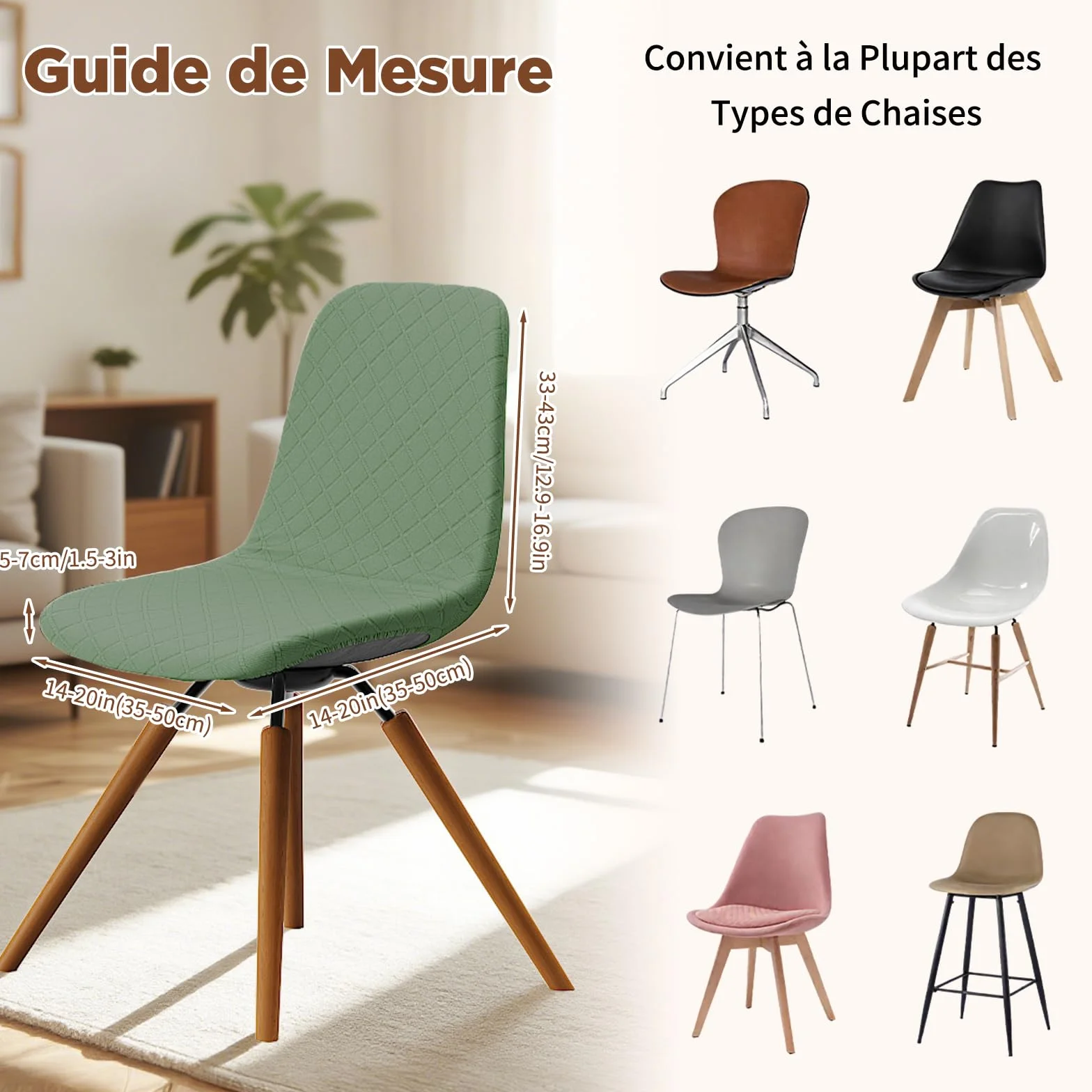 Dioxide Housse de Chaise de Salle à Manger Imperméable 4PCS, Chaise de Cuisine Extensible, Couvre Chaise Moderne Lavable, Décor de Cuisine Maison (Vert)