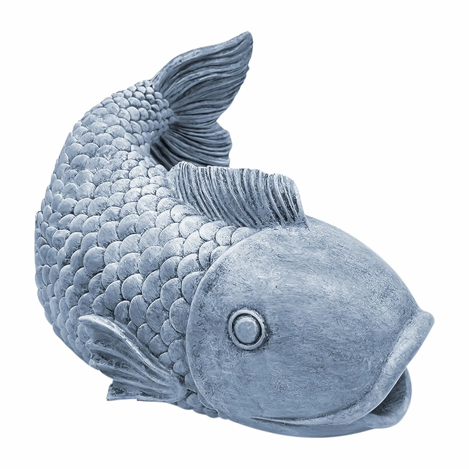 Générique Gargouille De Gouttière Poisson Résine 21x14cm Sculpture Décorative De Jardin Déviateur d'eau