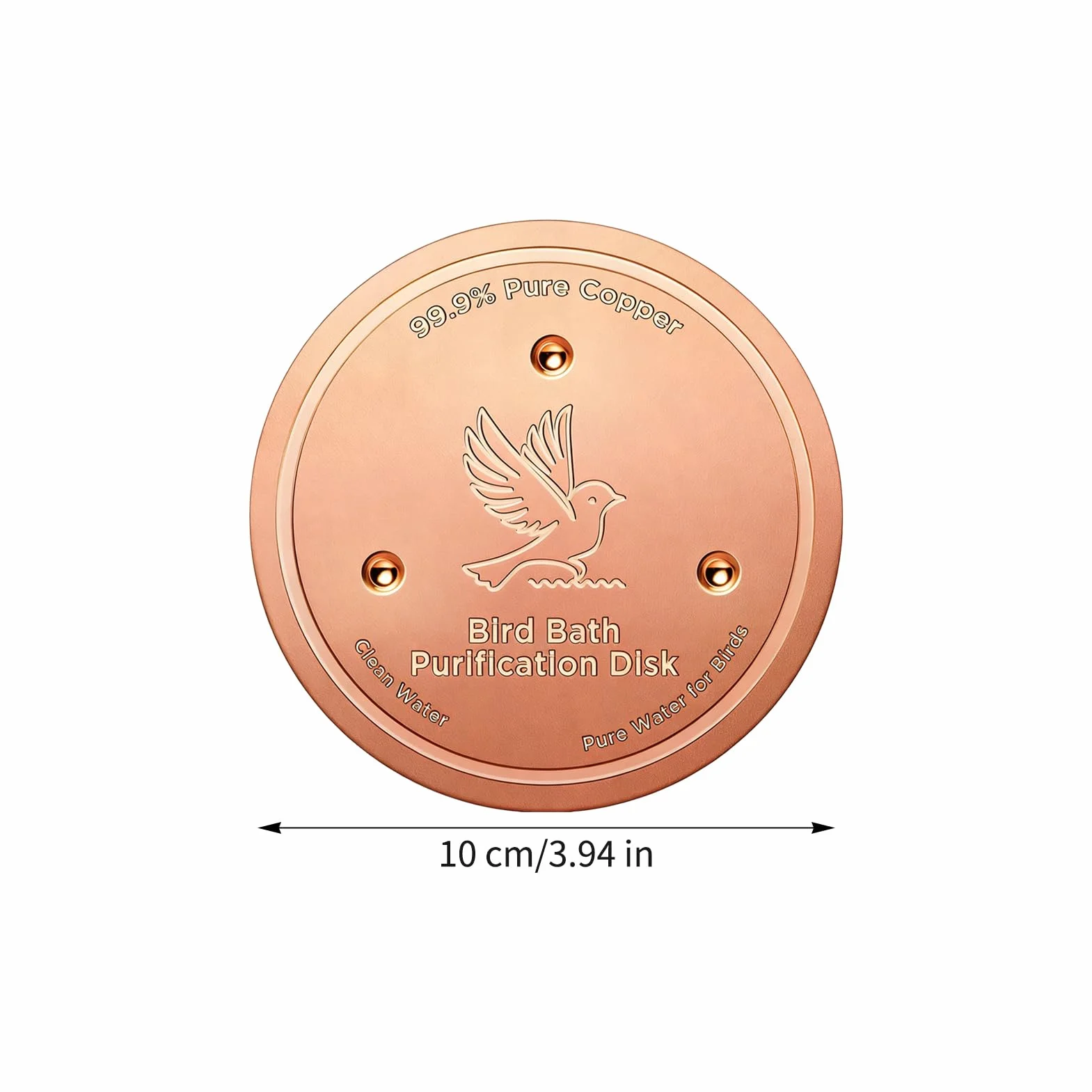 Disque à oiseaux en cuivre 20,3 cm plateau de bain résistant à la rouille fontaine accessoire