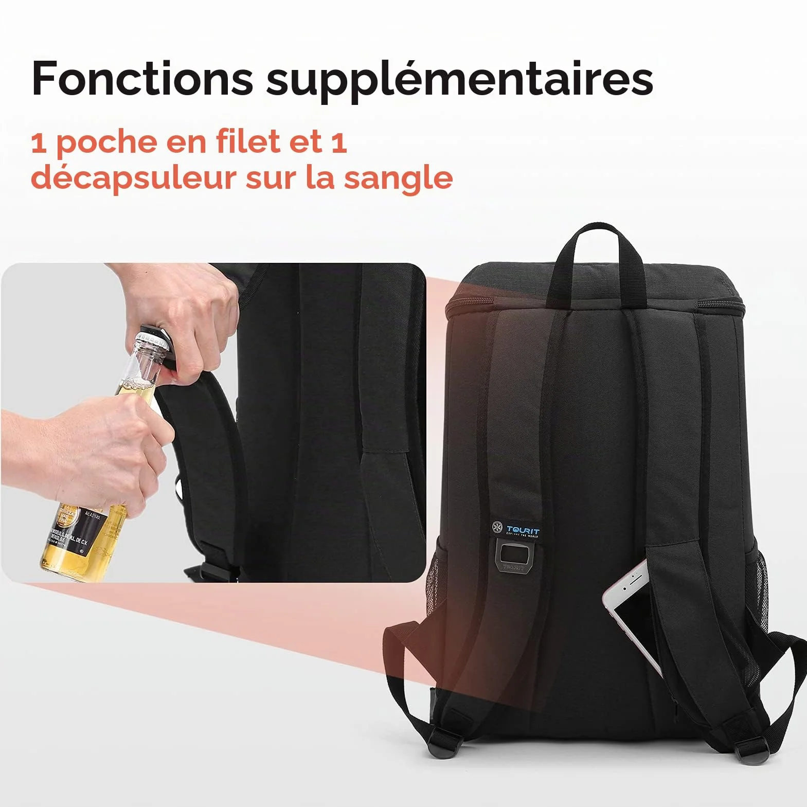 TOURIT Sac à Dos Isotherme isolé 30 canettes Sac à Dos léger avec Sac Isotherme pour Hommes, Femmes pour déjeuner, Pique-Nique, randonnée, Plage, Parc ou Excursions d'une journée