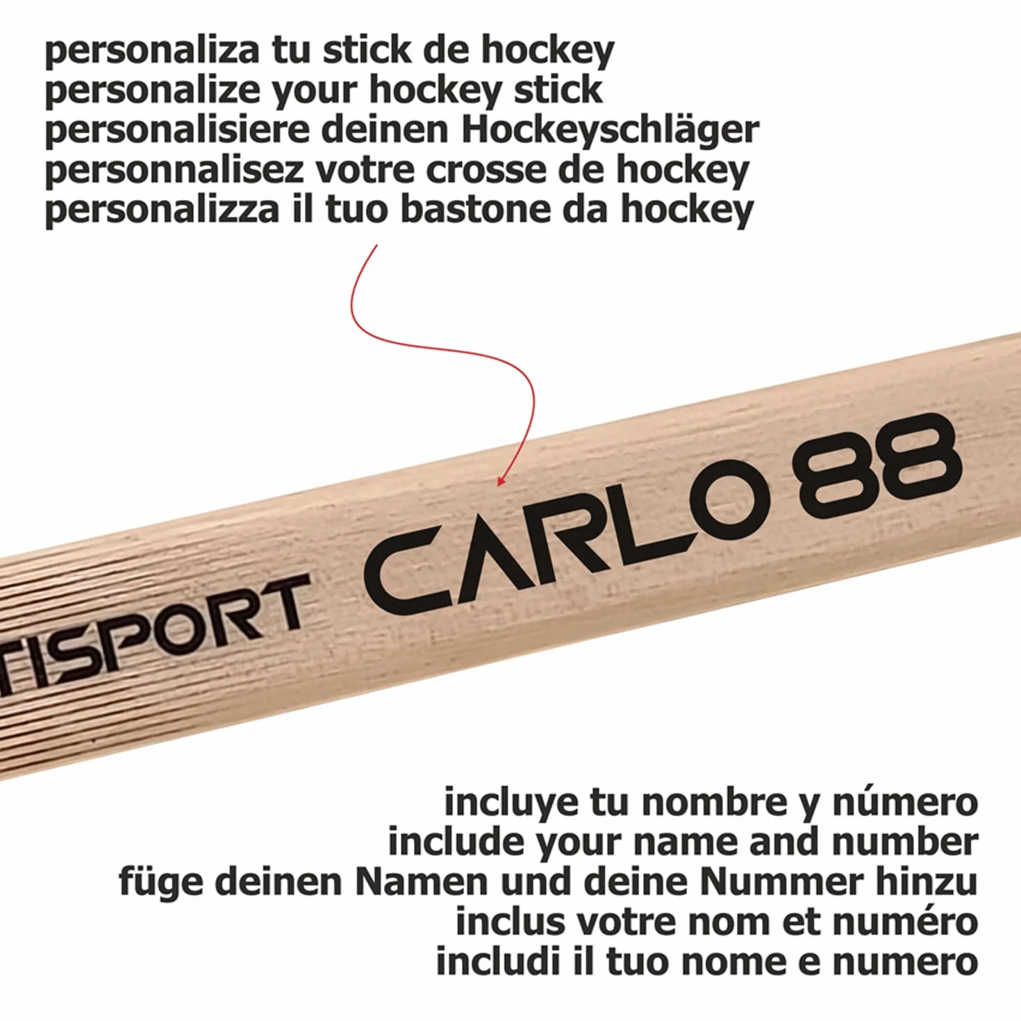 Croma Crosse de hockey à roulettes débutant léger moyen dur personnalisable
