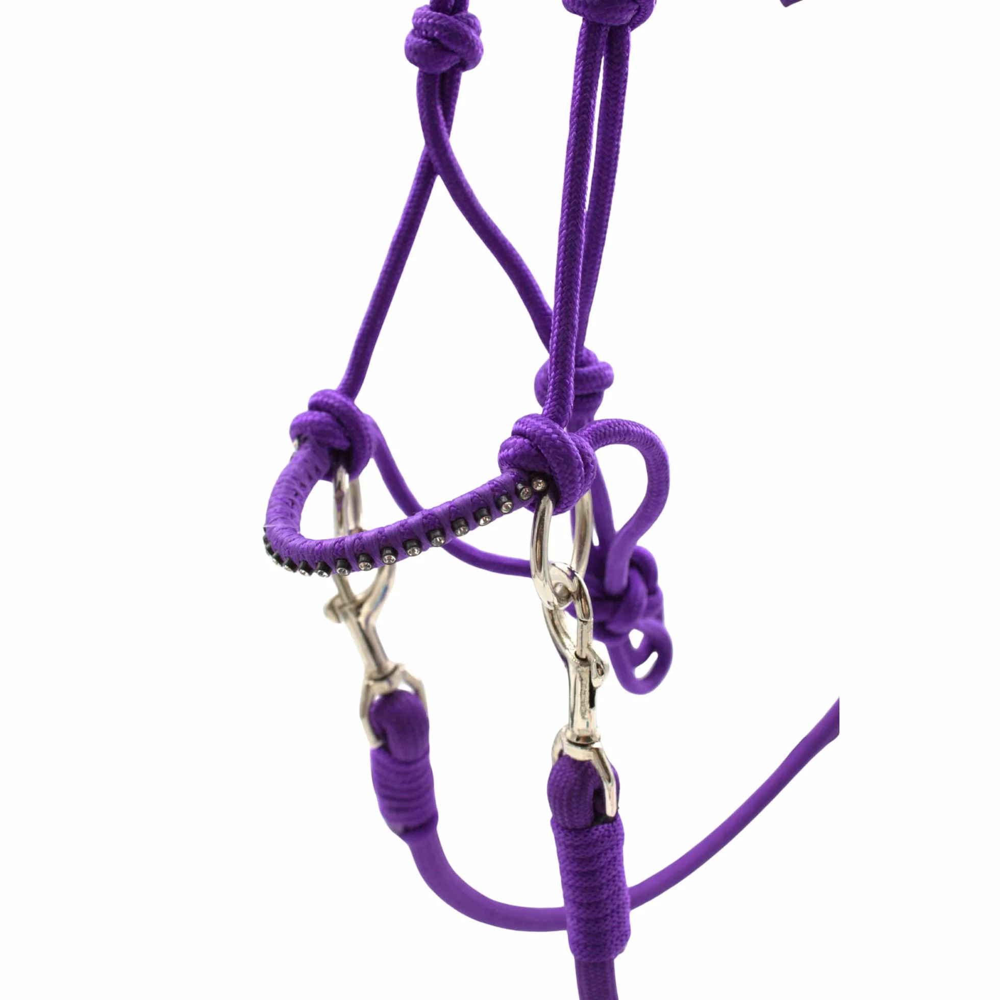 PFIFF Hobby Horse 103130 Little Mustang Licol à nœuds avec rênes Taille réglable avec Strass Violet