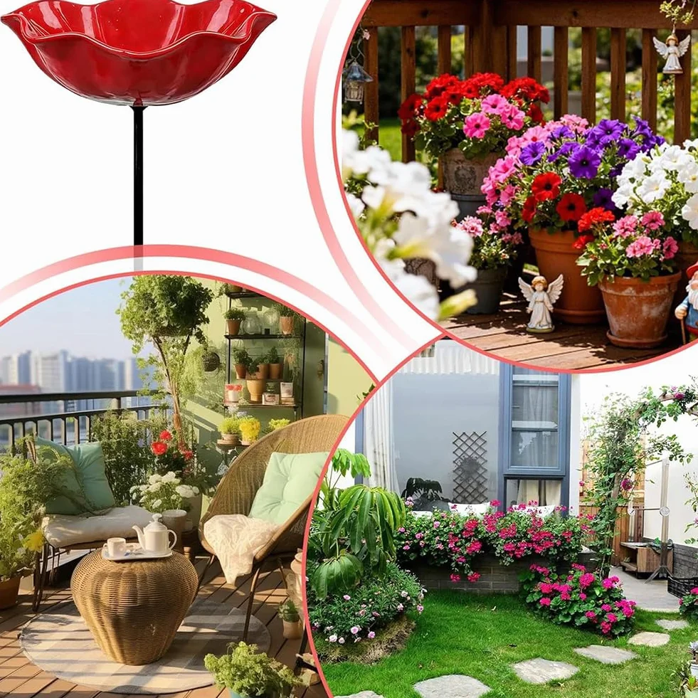 Abreuvoir à Abeilles pour Jardin, Bain d'oiseaux, Piquet en Métal Décoratif