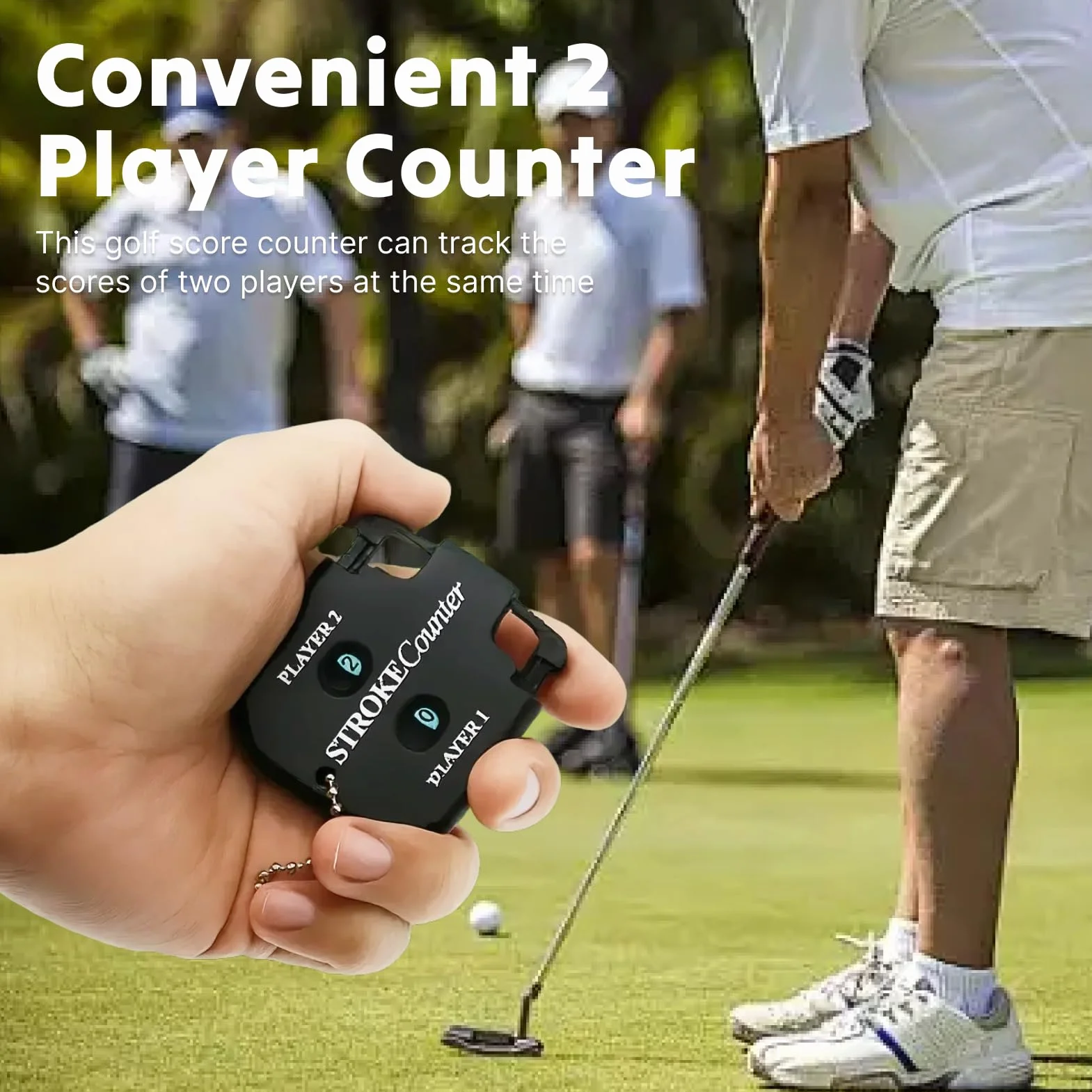 Compteur de Score de Golf Portable pour 2 Joueurs avec Chaîne
