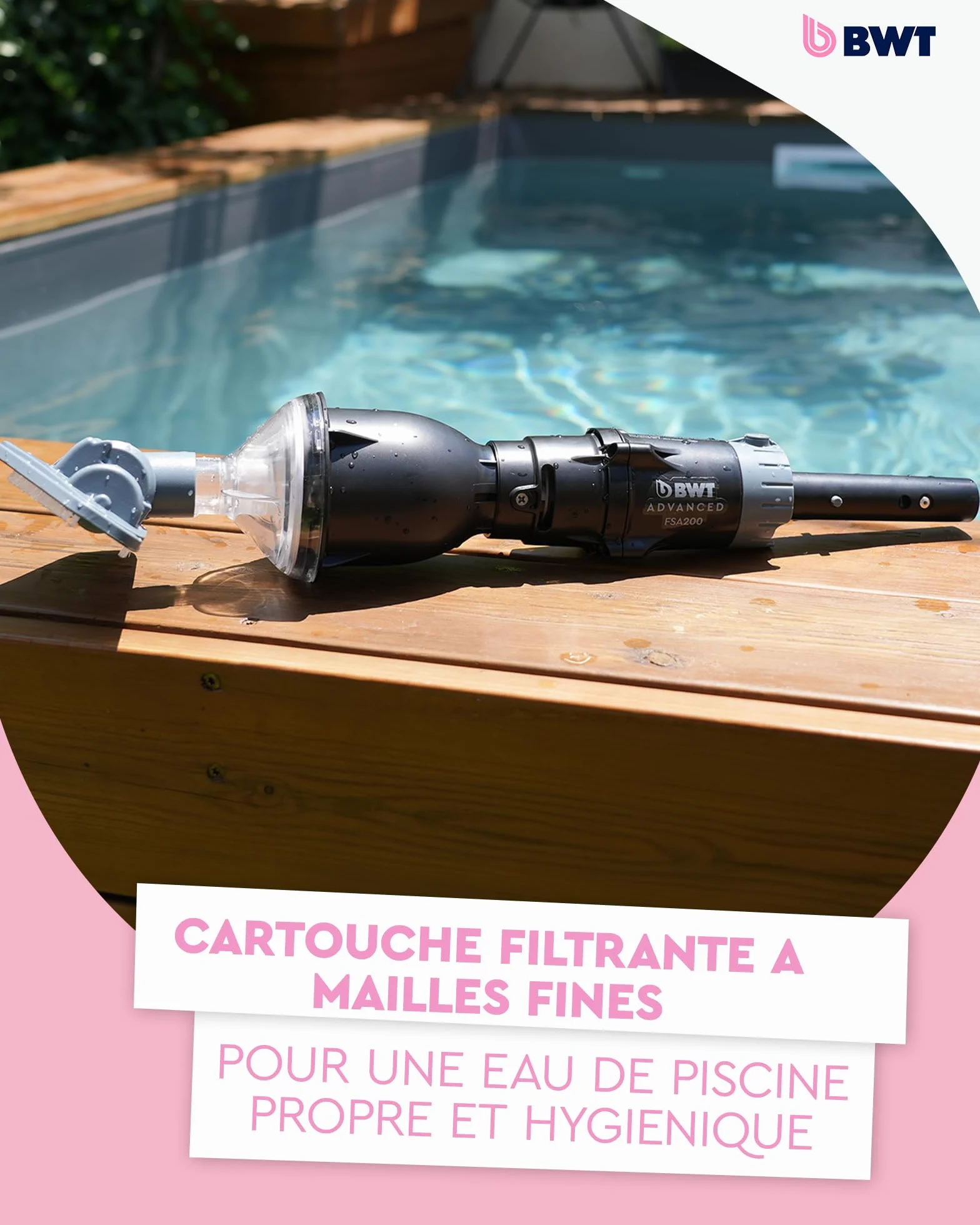 BWT Aspirateur Piscine FSA200 sans Fil Robot Compact Sol et Parois Spa Hors Sol Puissant Grande Autonomie