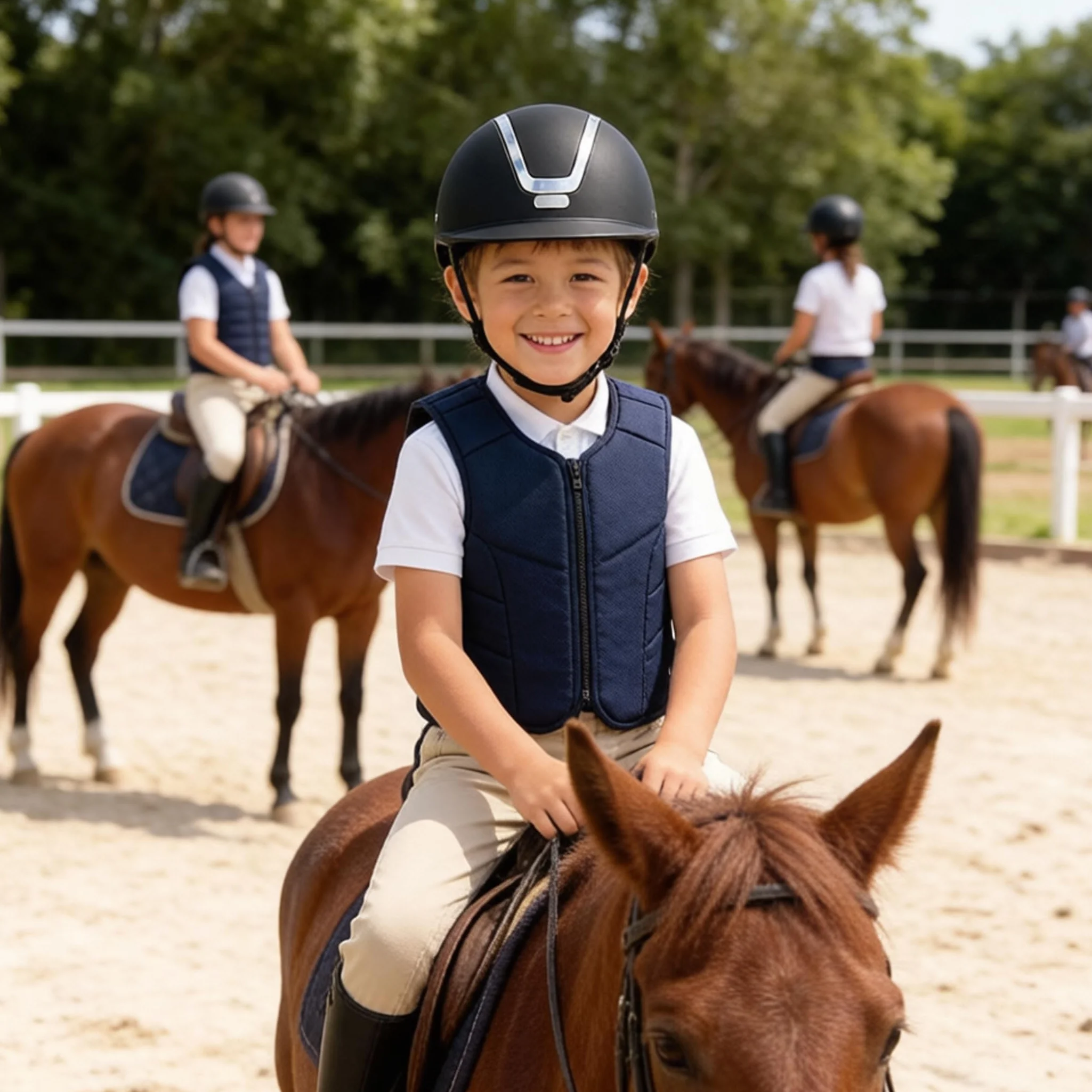 Casque d'équitation pour Enfant résistant aux Chocs pour l'entraînement en extérieur Mat Taille Ajustable de 48 à 52 cm.