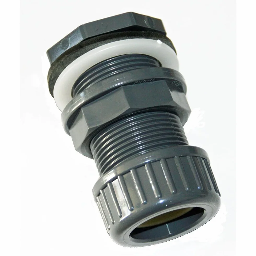 Traversée de paroi PVC ø50 mm + écrou de serrage