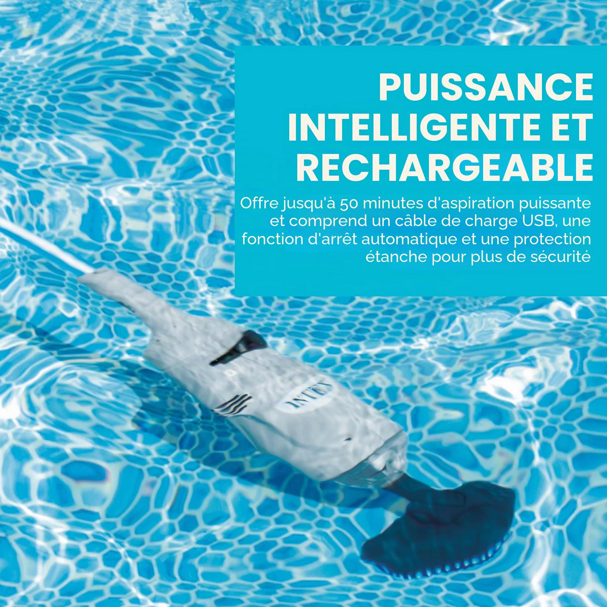 Intex 28620EP Aspirateur de piscine à main rechargeable Gris