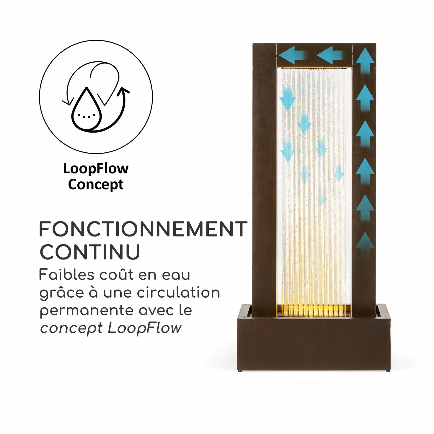Blumfeldt Skyriver Fontaine de Jardin LoopFlow Bronze Éclairage d'Ambiance