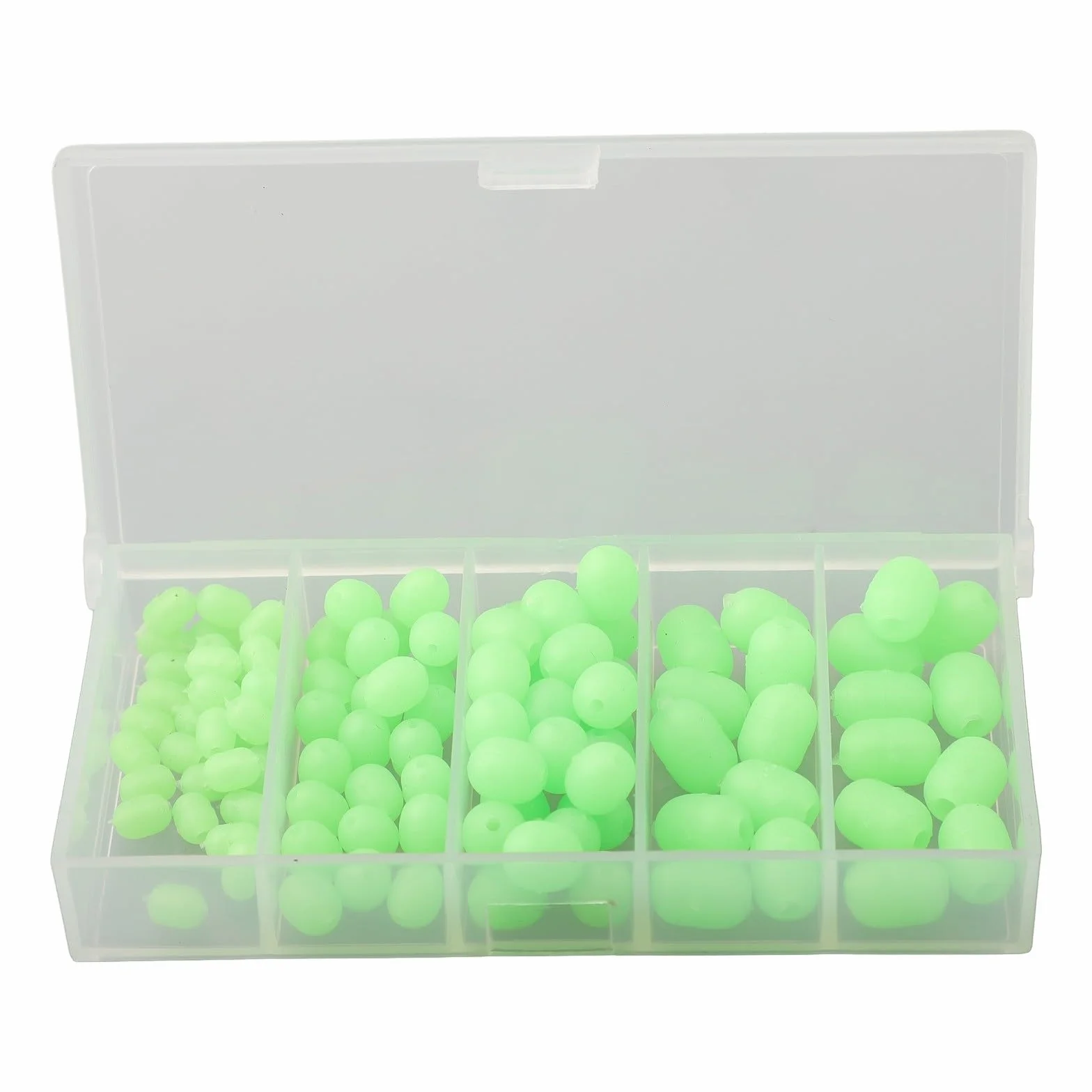Perles de pêche lumineuses en plastique souple lot de 100 flotteur ovale pêche de nuit mer eau douce