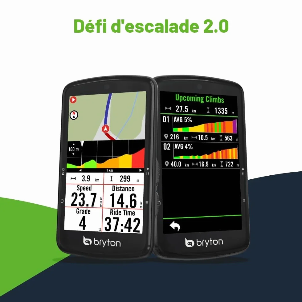 Bryton Rider S810 Compteur GPS Vélo avec écran Couleur 3,5" en Verre incurvé 2,5D, autonomie 50 h, Carte Europe Hors Ligne, Navigation Virage par Virage, Ant+/BLE, Segments Strava Live