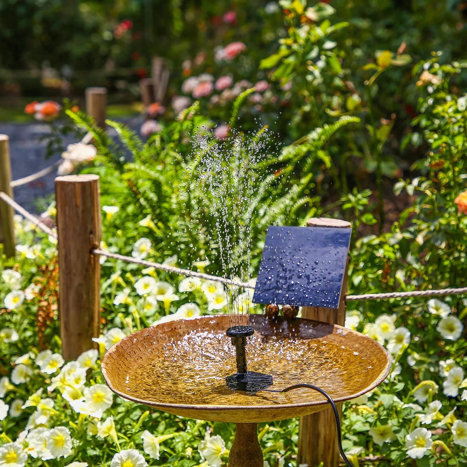 Fontaine Solaire Exterieure de Jardin DIY Pompe avec 6 Buses AISITIN 2024