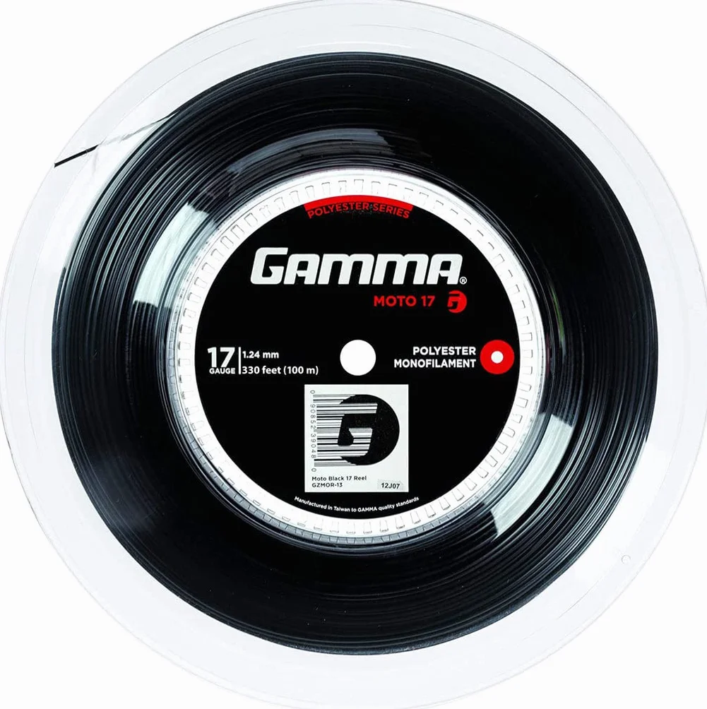 Gamma Moto 100M Schwarz Tennis Bobine Cordage 100M Monofilament Noir