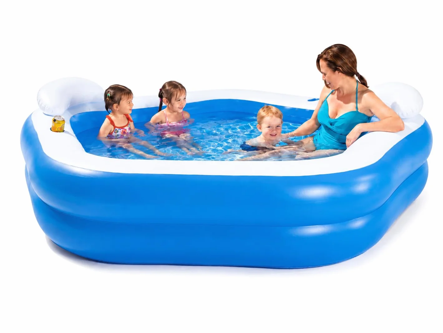 Bestway 54153 Piscine gonflable octogonale 213 x 206 x 69 cm avec sièges et appuie-tête